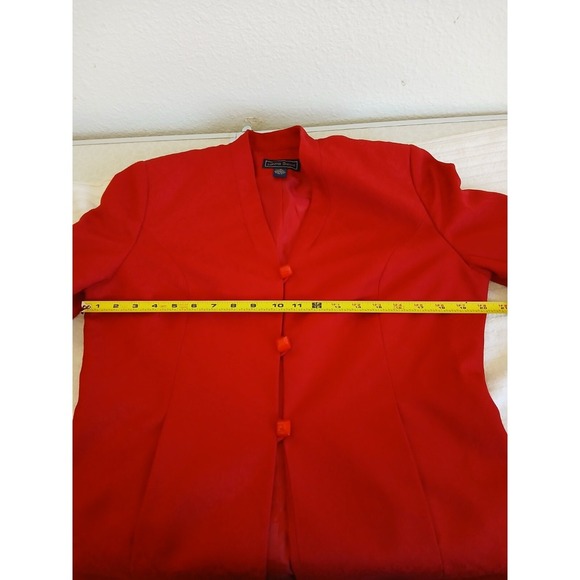 Vtg Laura Scott Womens red blazer with a floral pattern 12 Buttons Old Money - Picture 12 of 16